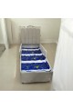 Boys' single bed, beige velvet, 180 x 55 x 81 cm