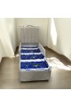 Boys' single bed, beige velvet, 180 x 55 x 81 cm