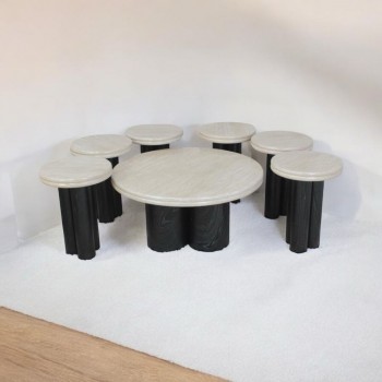 طقم طاولة تقديم ( 1+6 طاولة خدمة )