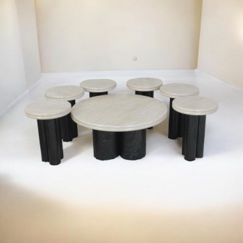 طقم طاولة تقديم ( 1+6 طاولة خدمة )