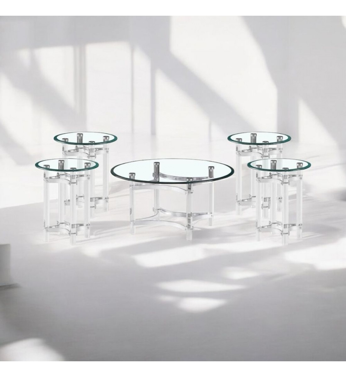 4+1 acrylic steel set