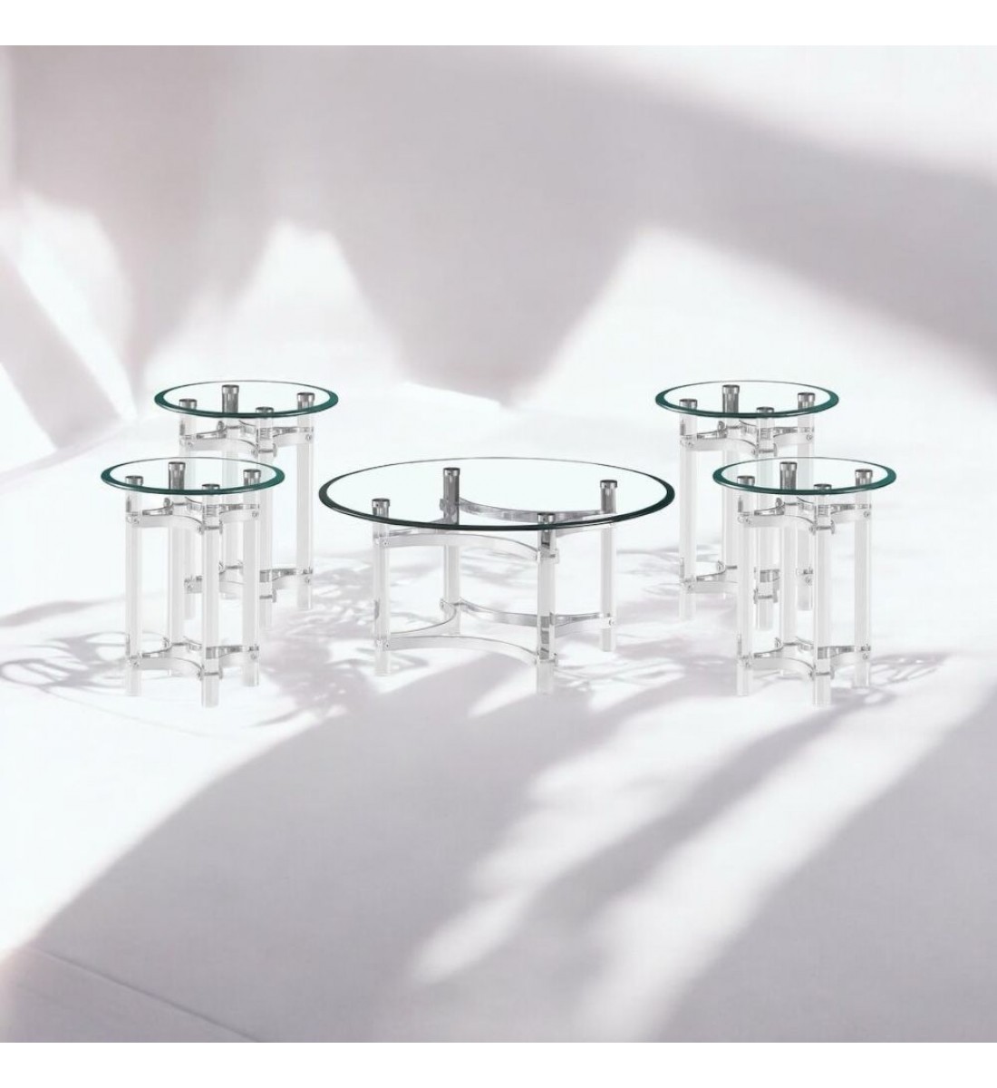4+1 acrylic steel set