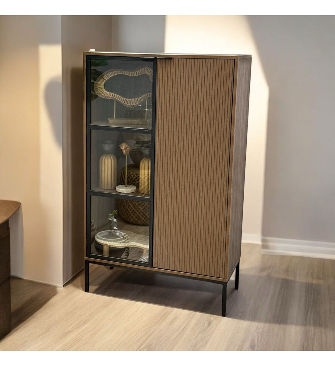 Brown Wooden Multipurpose Storage Cabinet 140x85x40cm