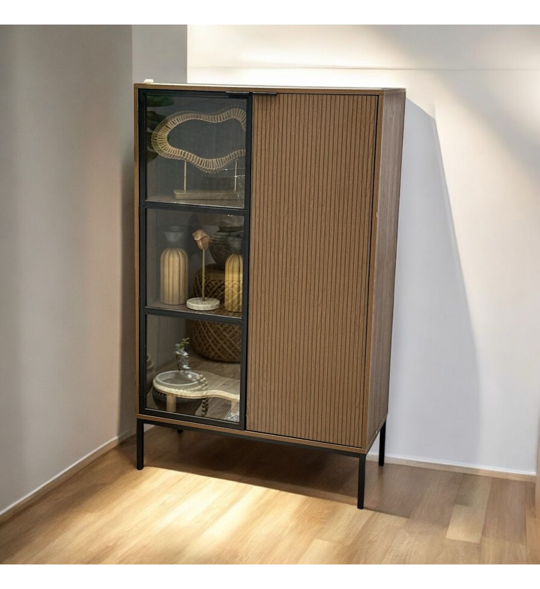 Brown Wooden Multipurpose Storage Cabinet 140x85x40cm