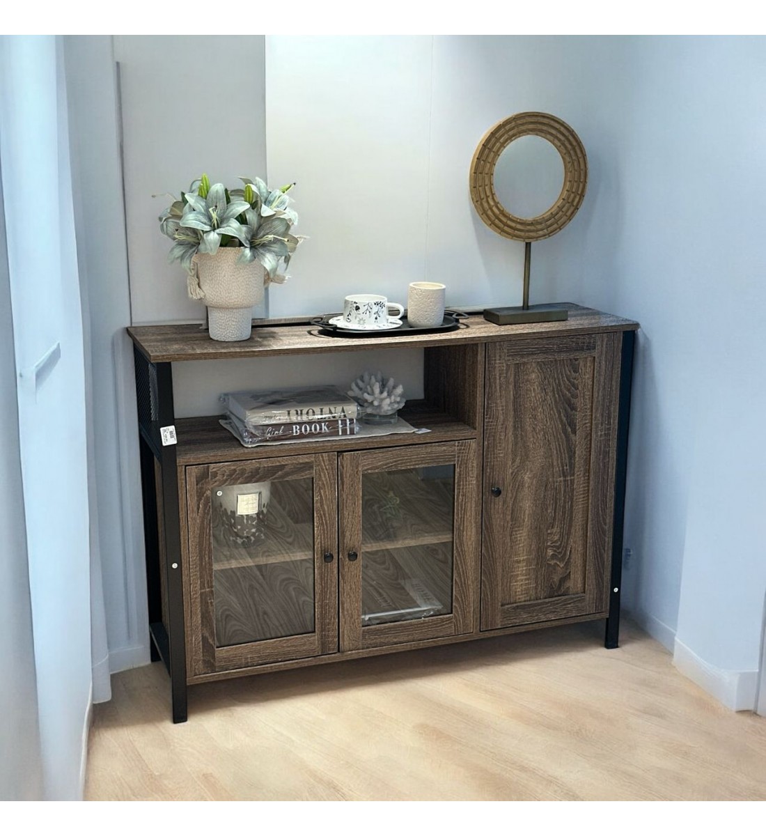 Brown buffet cabinet