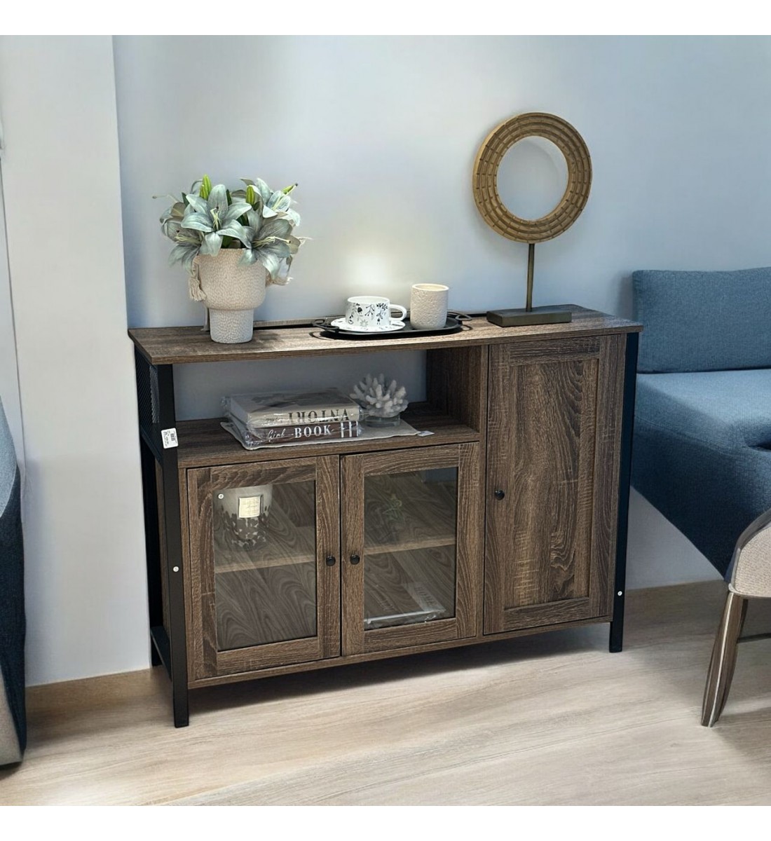 Brown buffet cabinet