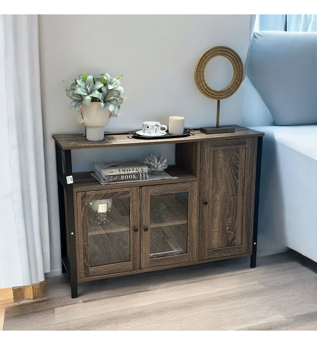 Brown buffet cabinet