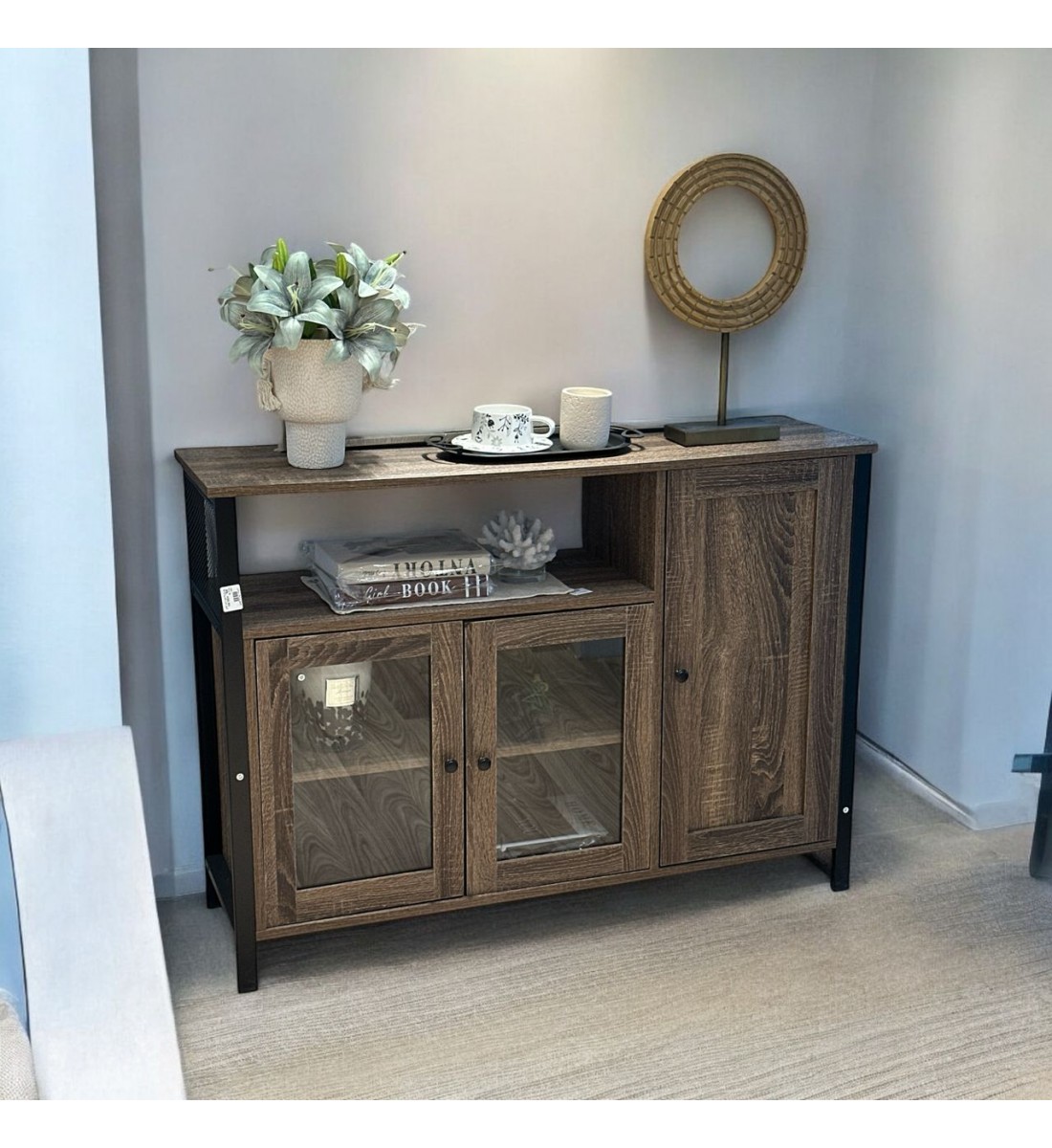 Brown buffet cabinet