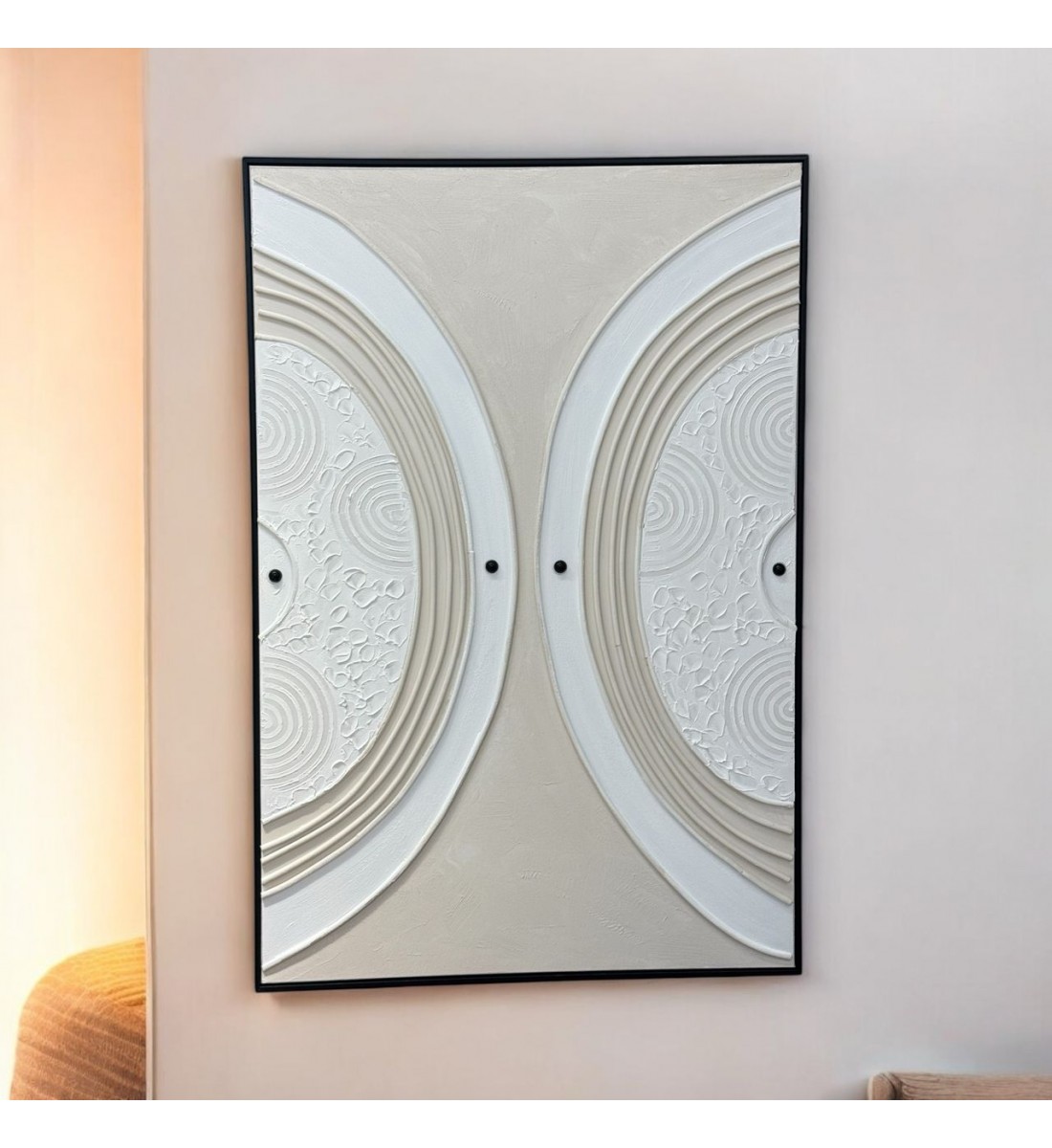 لوحه زينة حائط جبس علي قماش اطار  اسود 120×80سم 