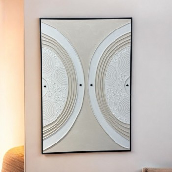 لوحه زينة حائط جبس علي قماش اطار  اسود 120×80سم 