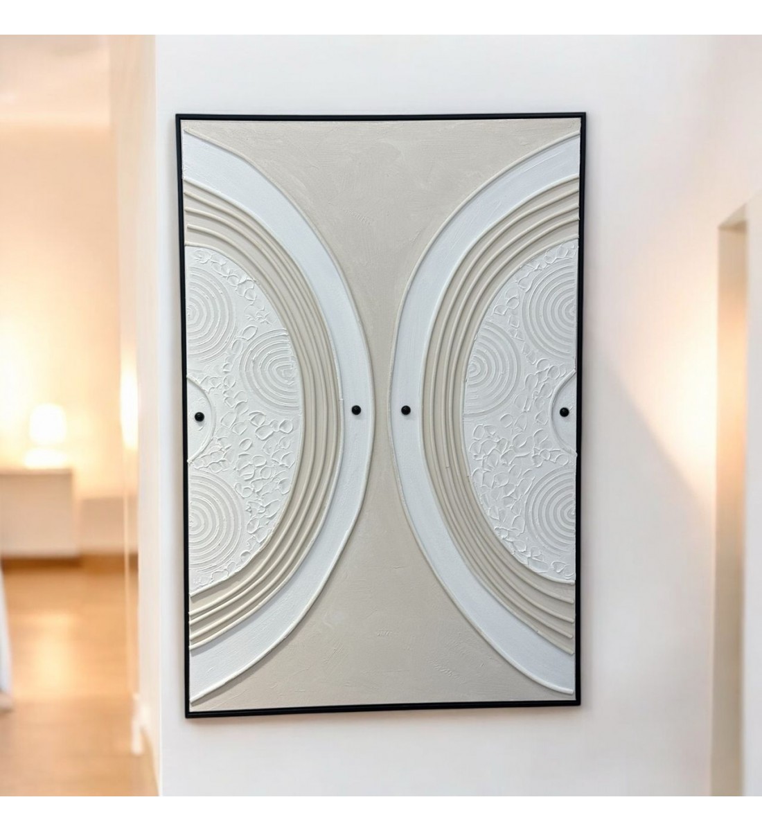 لوحه زينة حائط جبس علي قماش اطار  اسود 120×80سم 