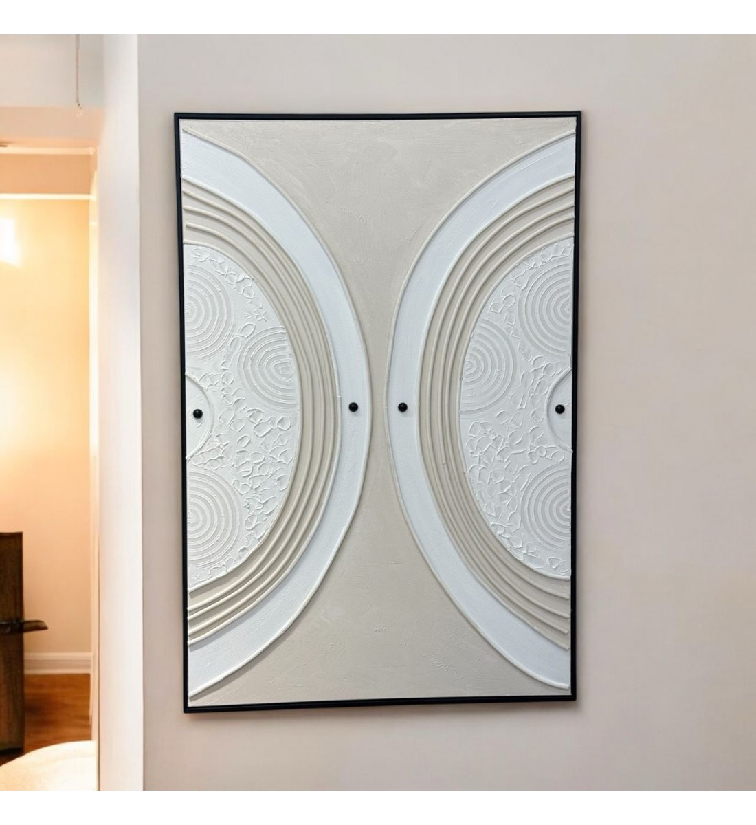 لوحه زينة حائط جبس علي قماش اطار  اسود 120×80سم 