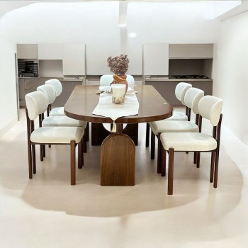 طاوله طعام  خشب  الجوز 8كرسي 