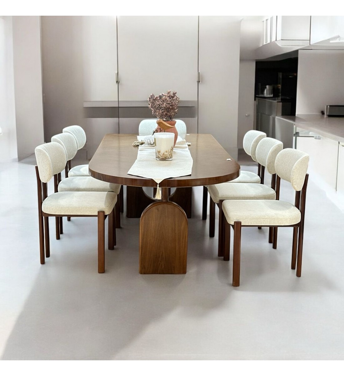 طاوله طعام خشب الجوز 8كرسي طاوله طعام خشب الجوز 8كرسي