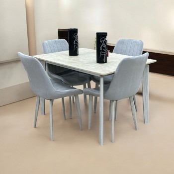 طاولة طعام خشب مع ارجل حديد4 كرسي