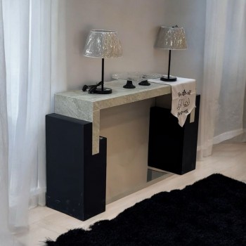 مدخل بديل رخام سطح بديل الرخام بيج  علي اسود 140×40×90سم (منتج تفصيل ) 