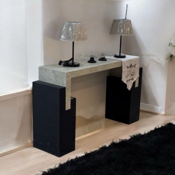 مدخل بديل رخام سطح بديل الرخام بيج  علي اسود 140×40×90سم (منتج تفصيل ) 