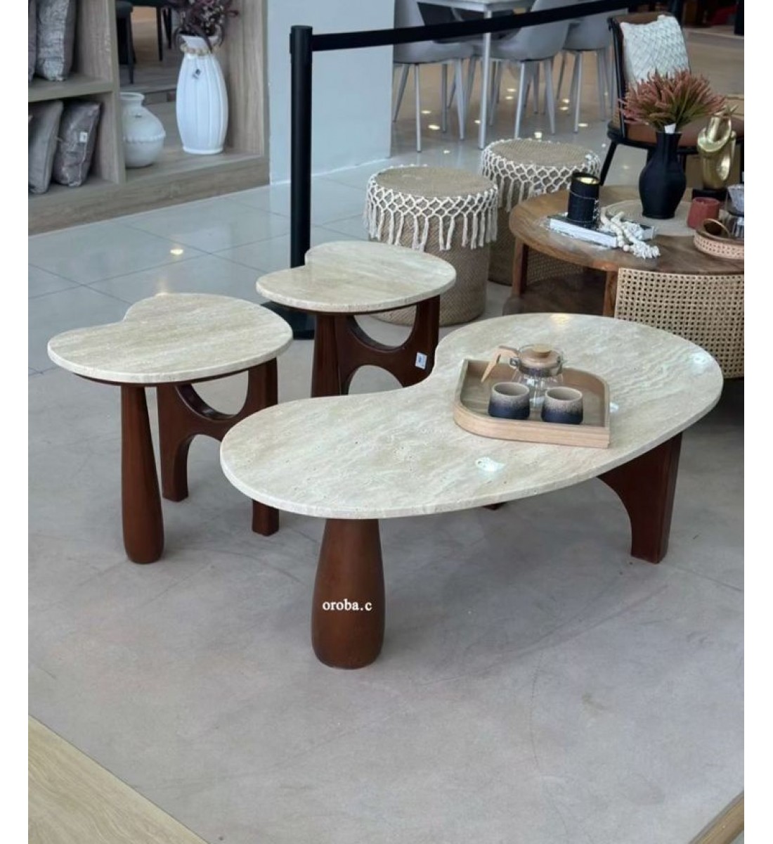 طقم طاولات3قطع رخام ترافنتينوا 