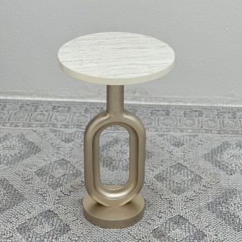 طاولة خدمة سطح بديل الرخام ملمس ناعم قاعده خشب لون مكس