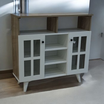 ركن كوفي ابيض سطح خشبي 100×33×95سم ركن كوفي ابيض سطح خشبي 100×33×95سم