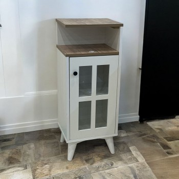 ركن كوفي ابيض سطح خشبي  37×30×95 سم 