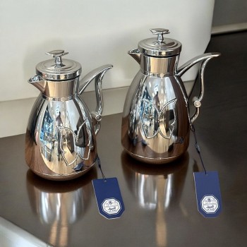 طقم ترمس شاي وقهوة تولين كروم  فضي  2قطع 