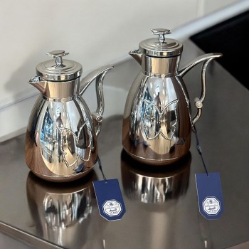 طقم ترمس شاي وقهوة تولين كروم  فضي  2قطع 