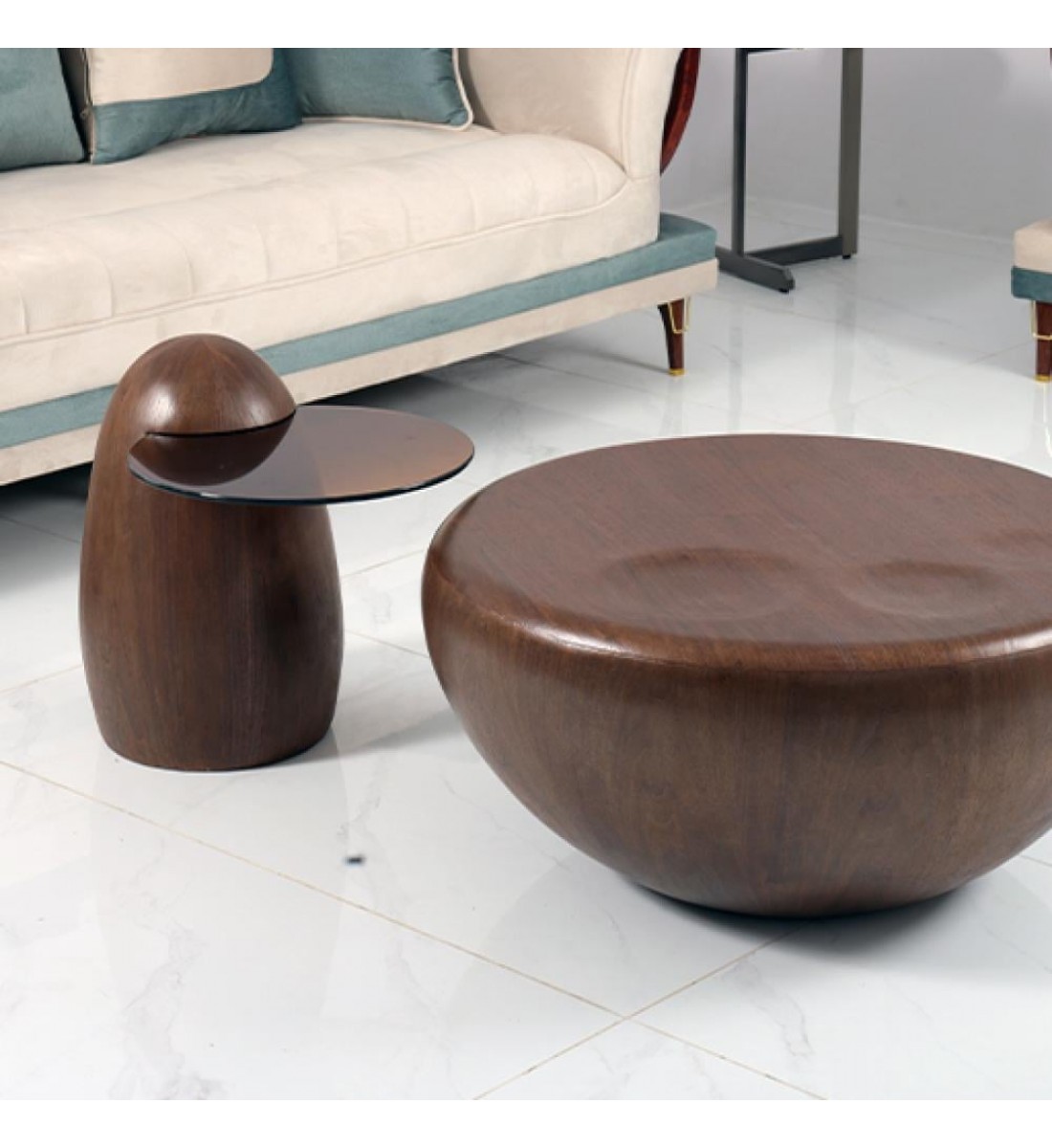 طقم طاولات قهوة قطعتين طقم سترونغ ستون لون بني طقم طاولات قهوة قطعتين طقم سترونغ ستون لون بني