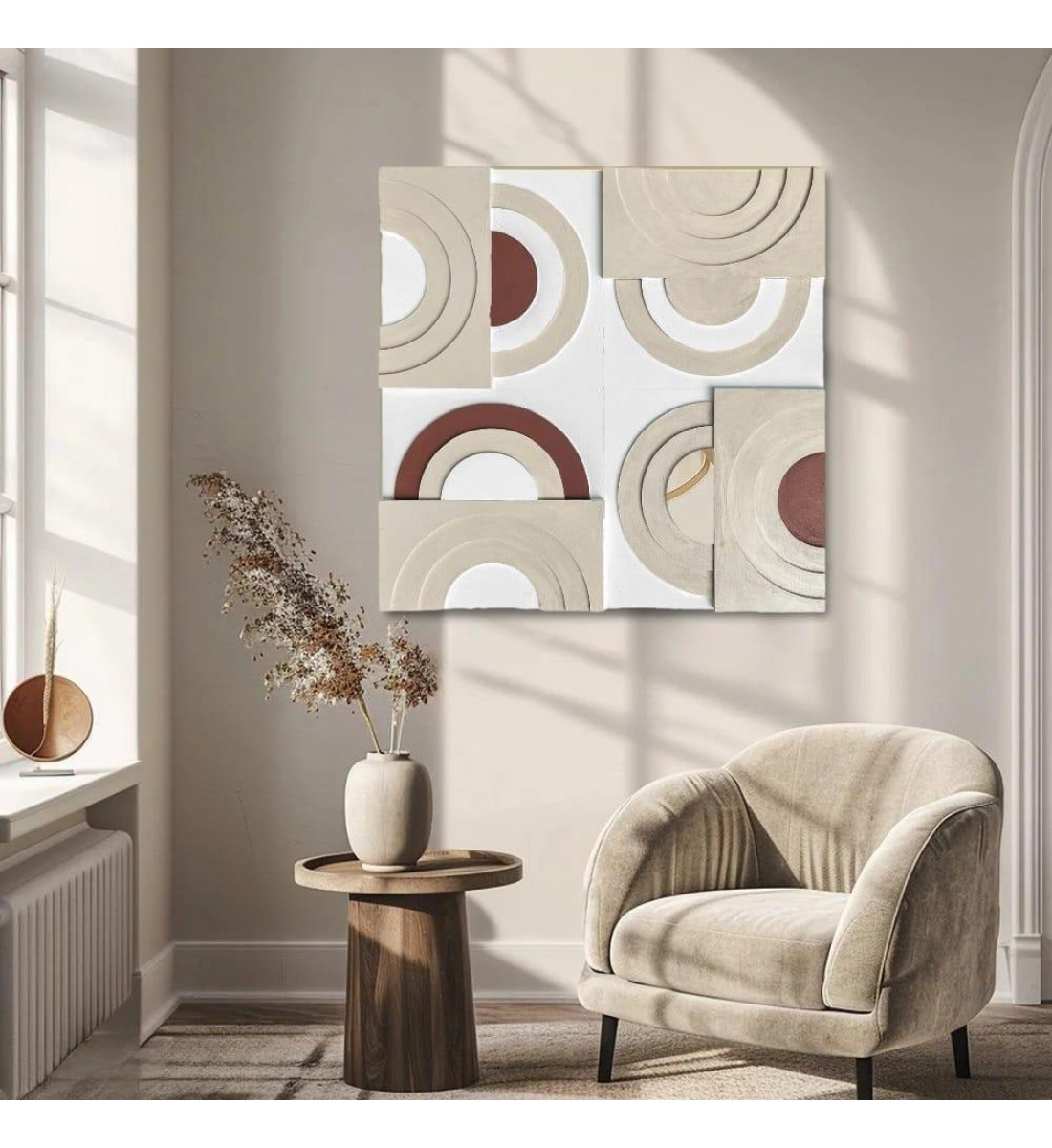 لوحة جدارية فنية، بتصميم مودرن مقاسات الوحة الطول 123سم  العرض83سم 