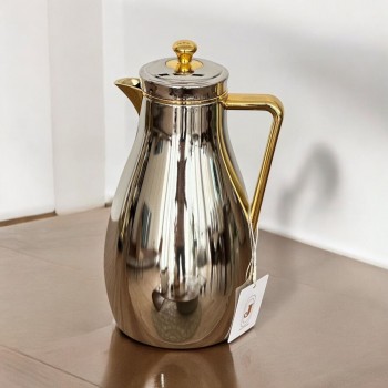 1.3L Silver Chrome Gold Stainless Steel Glass Thermos Flask