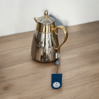 ترمس استيل زجاج شهد فضي مذهب 0.65 لتر