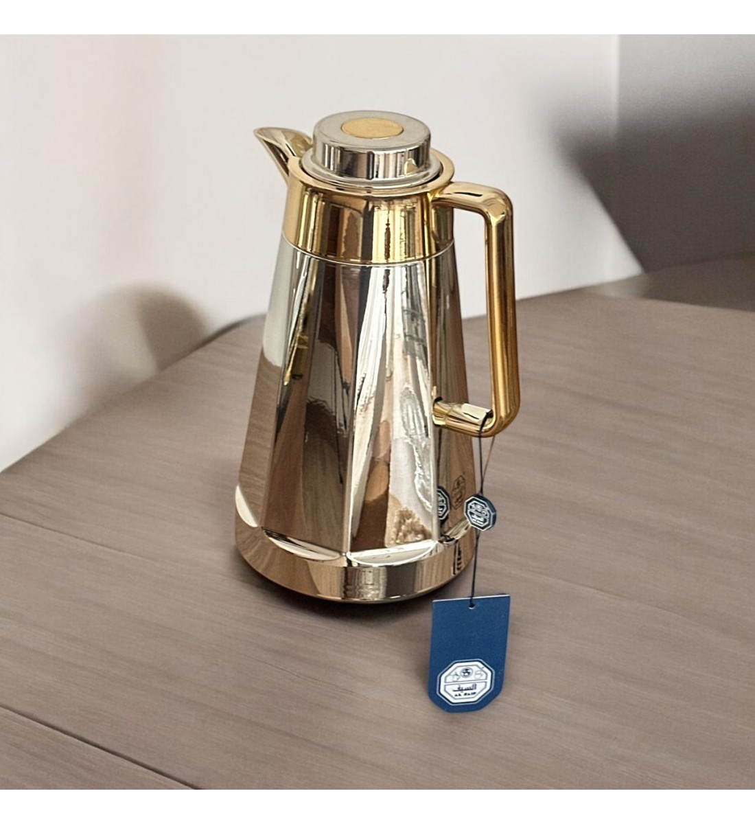 ترمس استيل زجاج نيكل فضي مذهب 1 لتر ترمس استيل زجاج نيكل فضي مذهب 1 لتر