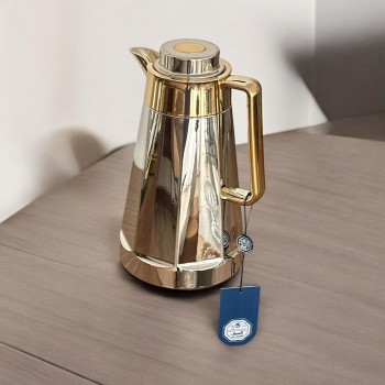 ترمس استيل زجاج نيكل فضي مذهب 1 لتر