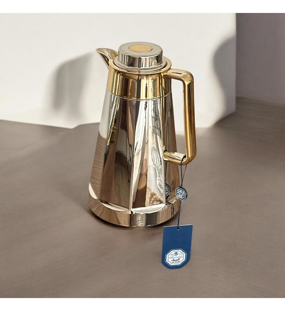 ترمس استيل زجاج نيكل فضي مذهب 1 لتر ترمس استيل زجاج نيكل فضي مذهب 1 لتر