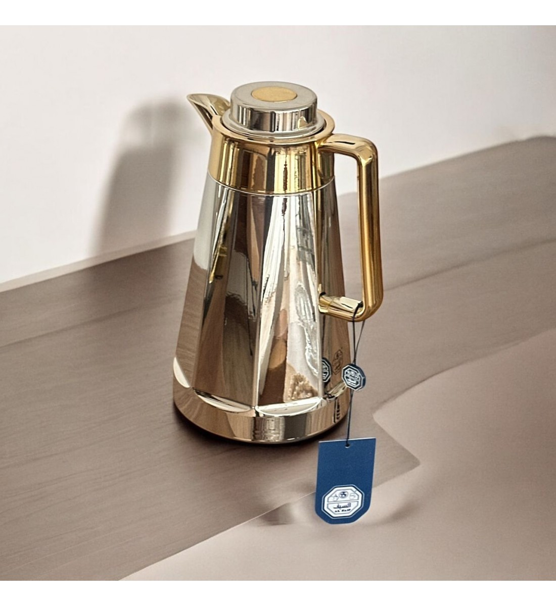 ترمس استيل زجاج نيكل فضي مذهب 1 لتر ترمس استيل زجاج نيكل فضي مذهب 1 لتر