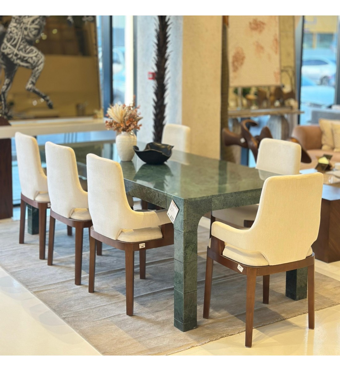 طاولة طعام رخام بدون الكراسي 240×100×79سم طاولة طعام رخام بدون الكراسي 240×100×79سم