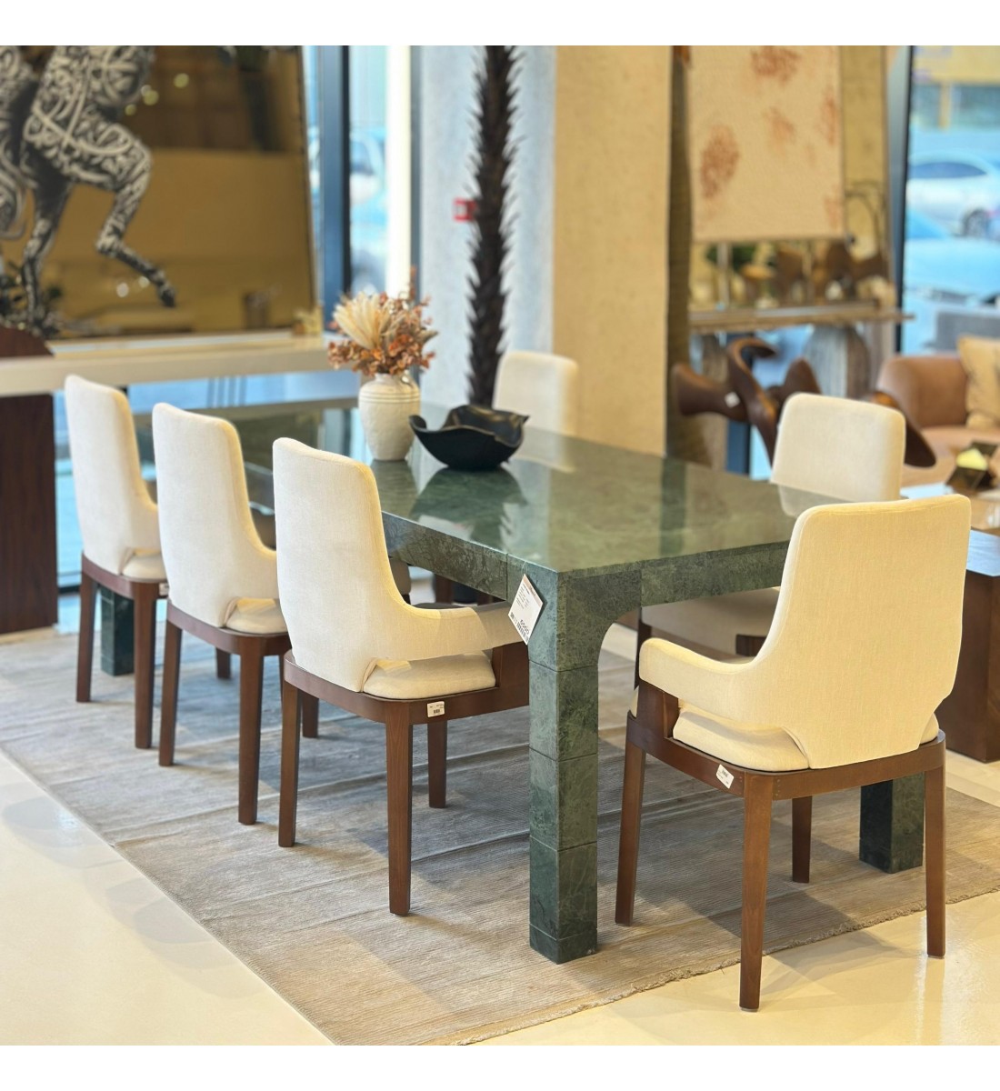 طاولة طعام رخام بدون الكراسي 240×100×79سم طاولة طعام رخام بدون الكراسي 240×100×79سم