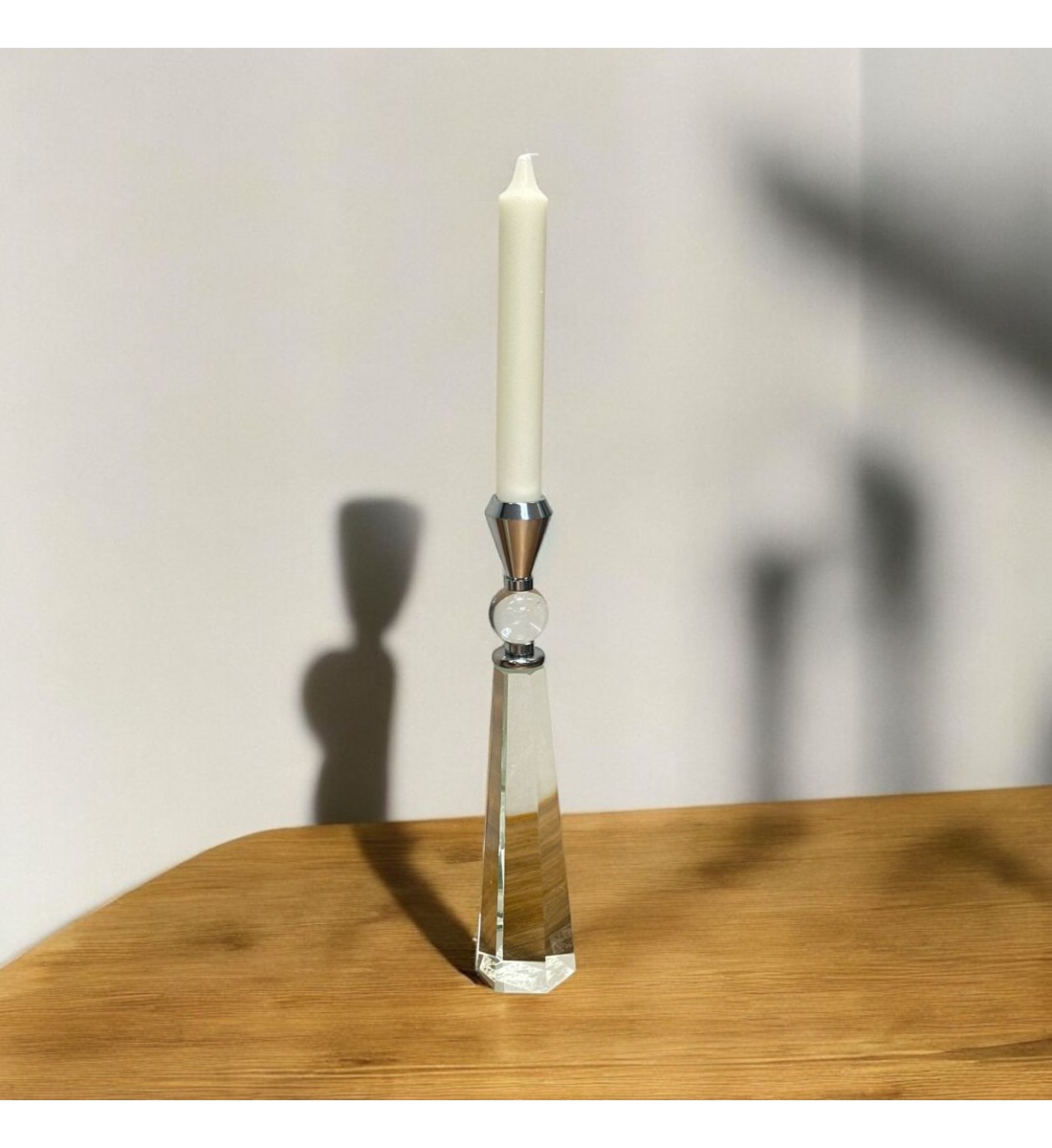 شمعدان كرستال تصميم انيق 26×2×2سم 