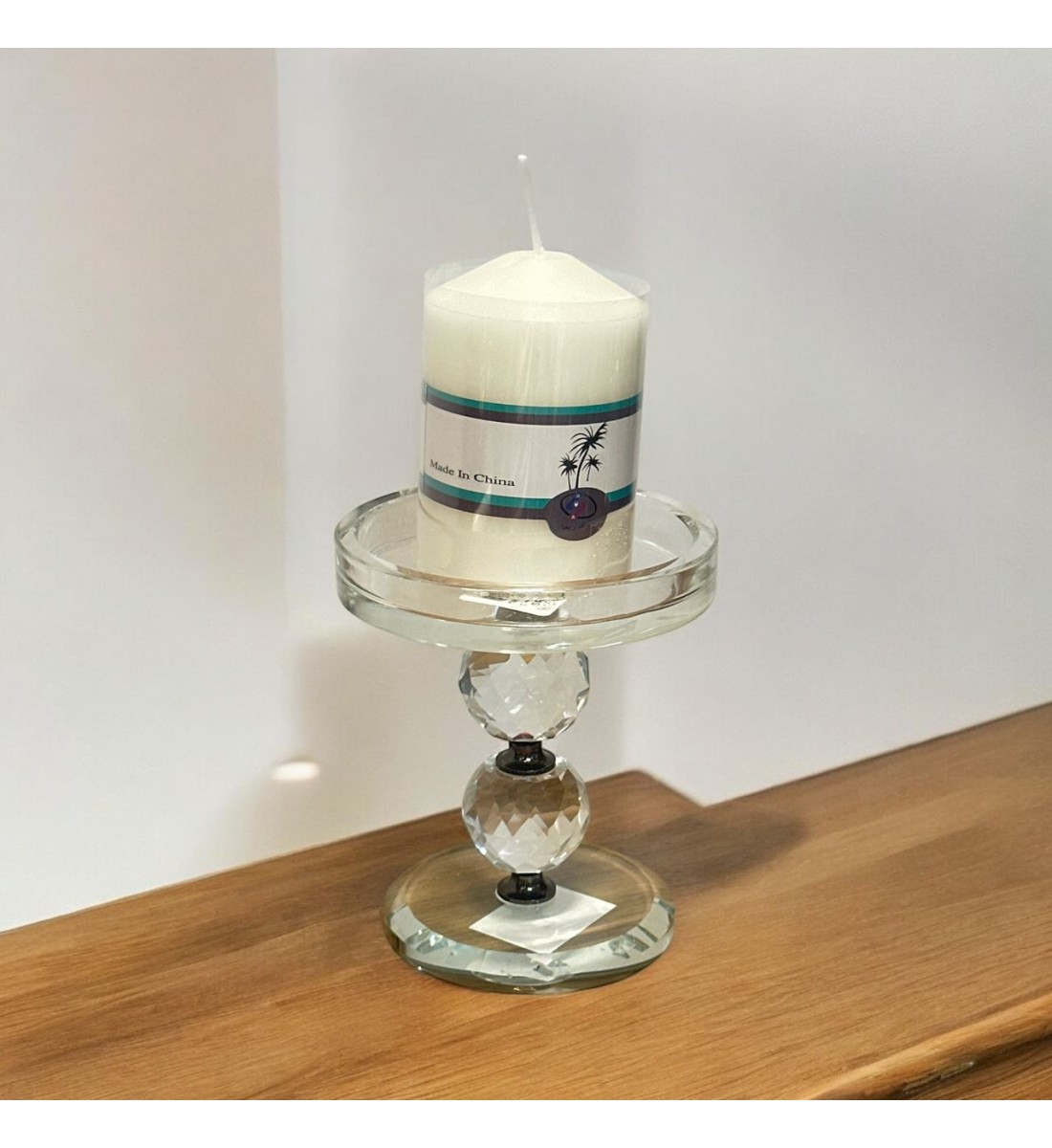 شمعدان كرستال تصميم انيق 13×11×11سم 