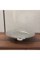 A serving tray made of stainless steel with an acrylic base, measuring 26×26×6 cm.
