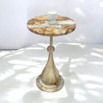 طاولة خدمة  بديل رخام بني علي بيج مقاس 35×35×57سم 