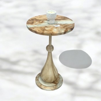 طاولة خدمة  بديل رخام بني علي بيج مقاس 35×35×57سم 