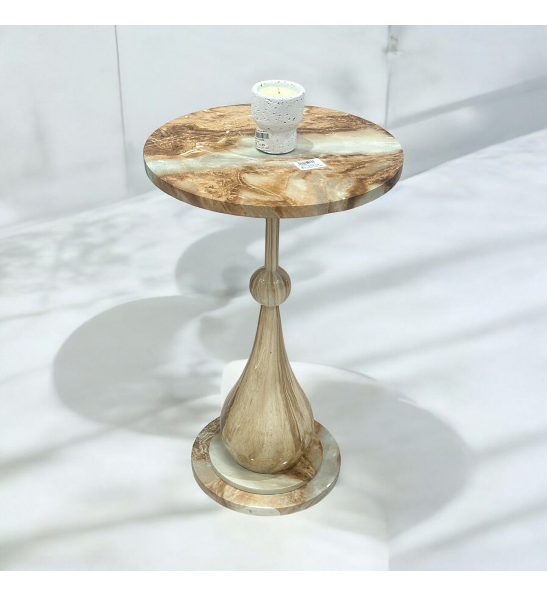 طاولة خدمة بديل رخام بني علي بيج مقاس 35×35×57سم طاولة خدمة بديل رخام بني علي بيج مقاس 35×35×57سم