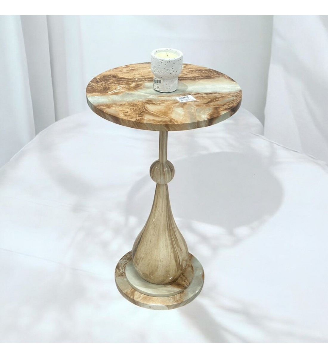 طاولة خدمة بديل رخام بني علي بيج مقاس 35×35×57سم طاولة خدمة بديل رخام بني علي بيج مقاس 35×35×57سم