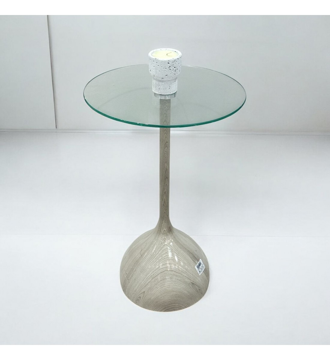 طاولة خدمةسطح زجاج  بيج مخطط مقاس 35×35×50سم 