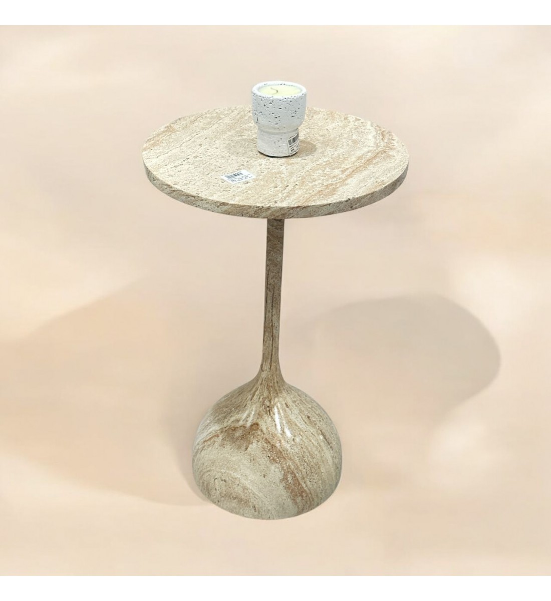 طاولة خدمة سطح خشب بيج  مقاس 35×35×55سم 