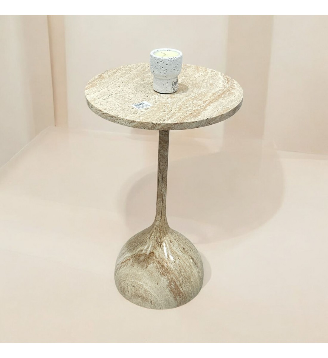 طاولة خدمة سطح خشب بيج  مقاس 35×35×55سم 