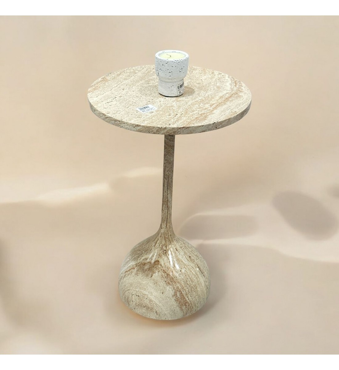 طاولة خدمة سطح خشب بيج  مقاس 35×35×55سم 