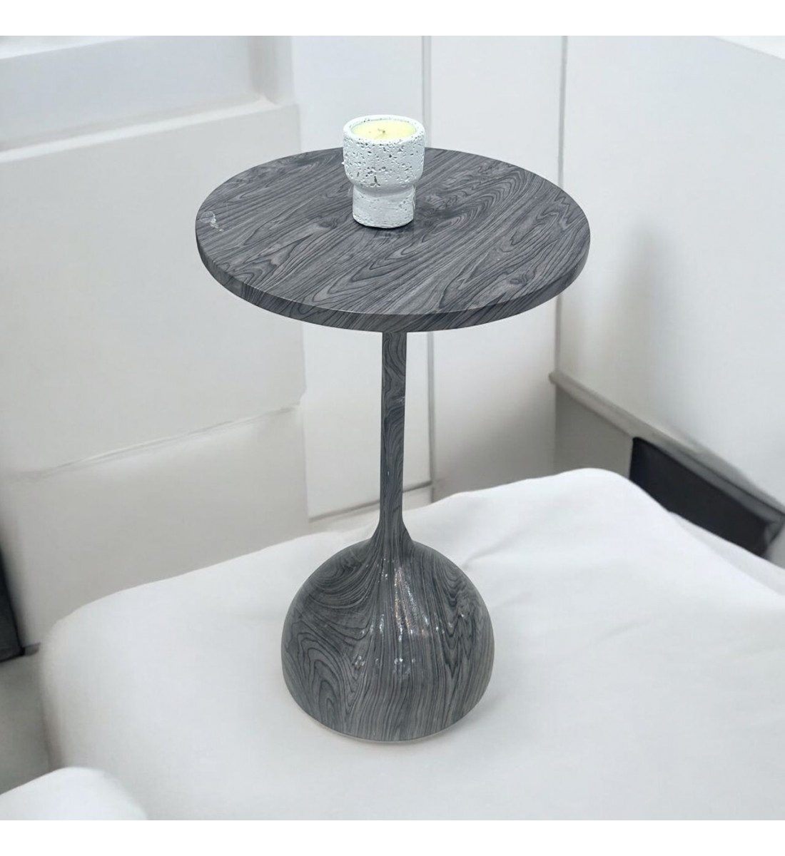 طاولة خدمة سطح خشب رمادي مقاس 35×35×55سم 