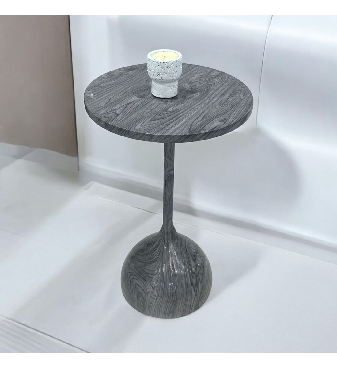 طاولة خدمة سطح خشب رمادي مقاس 35×35×55سم 